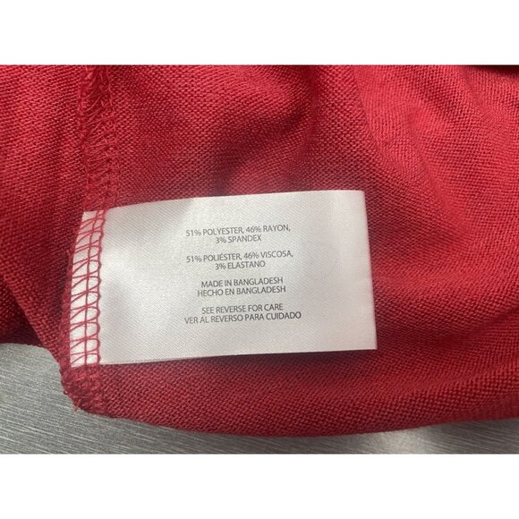ORVIS 46% RAYON V-NECK TUNIC KNIT TOP SIZE LARGE RED - Picture 5 of 16